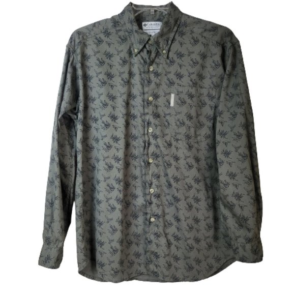 Columbia Other - Columbia Sportswear Duck Printed Button Down Shirt Sz M